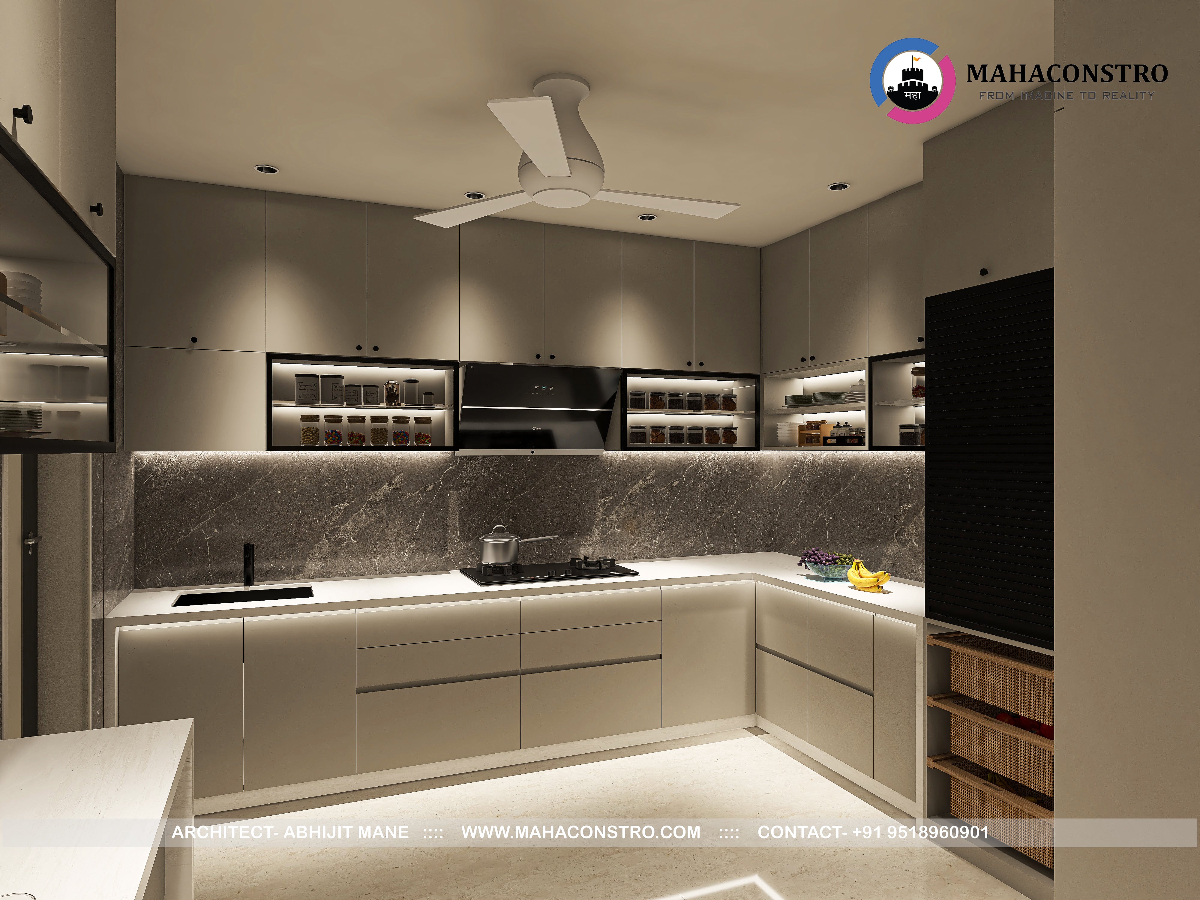 Ultra-luxury residential interior in Tembhurni, Solapur, designed by Mahaconstro Architects, featuring a contemporary living and dining space with bespoke furnishings and artistic finishes.