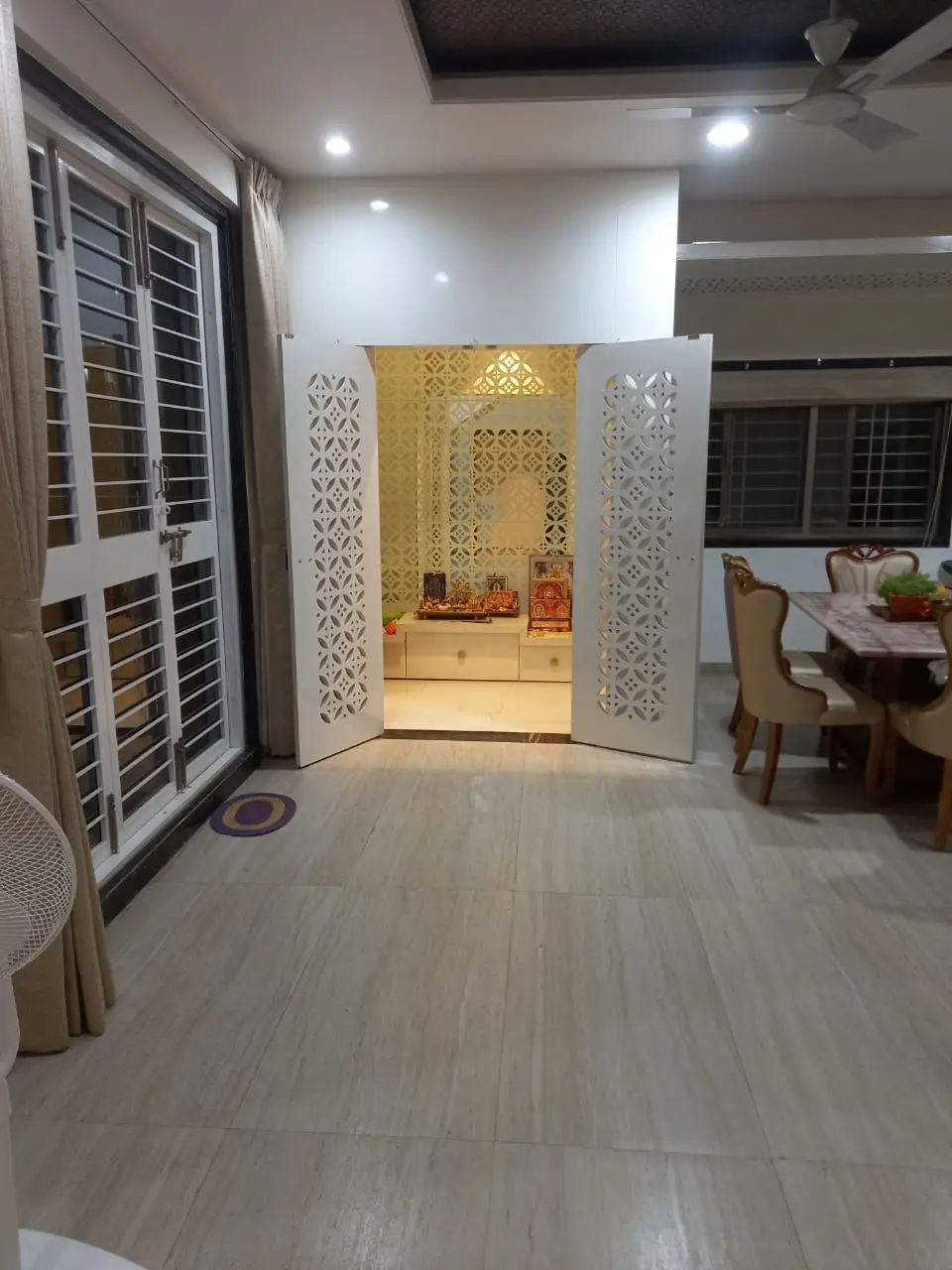 beautiful home temple with cnc cutting design showing best interior design pune