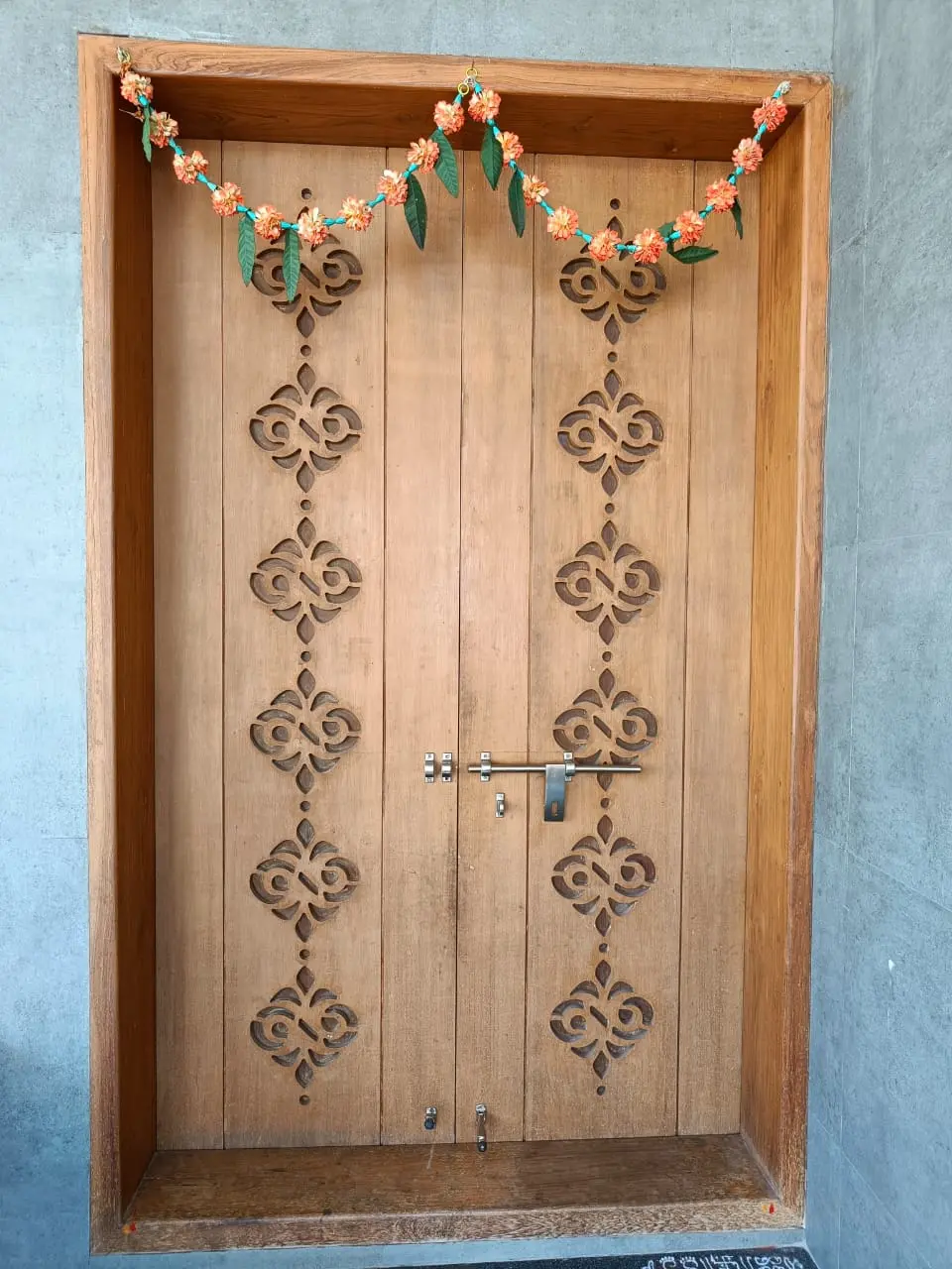 a door with a floral design showing best interior design pune