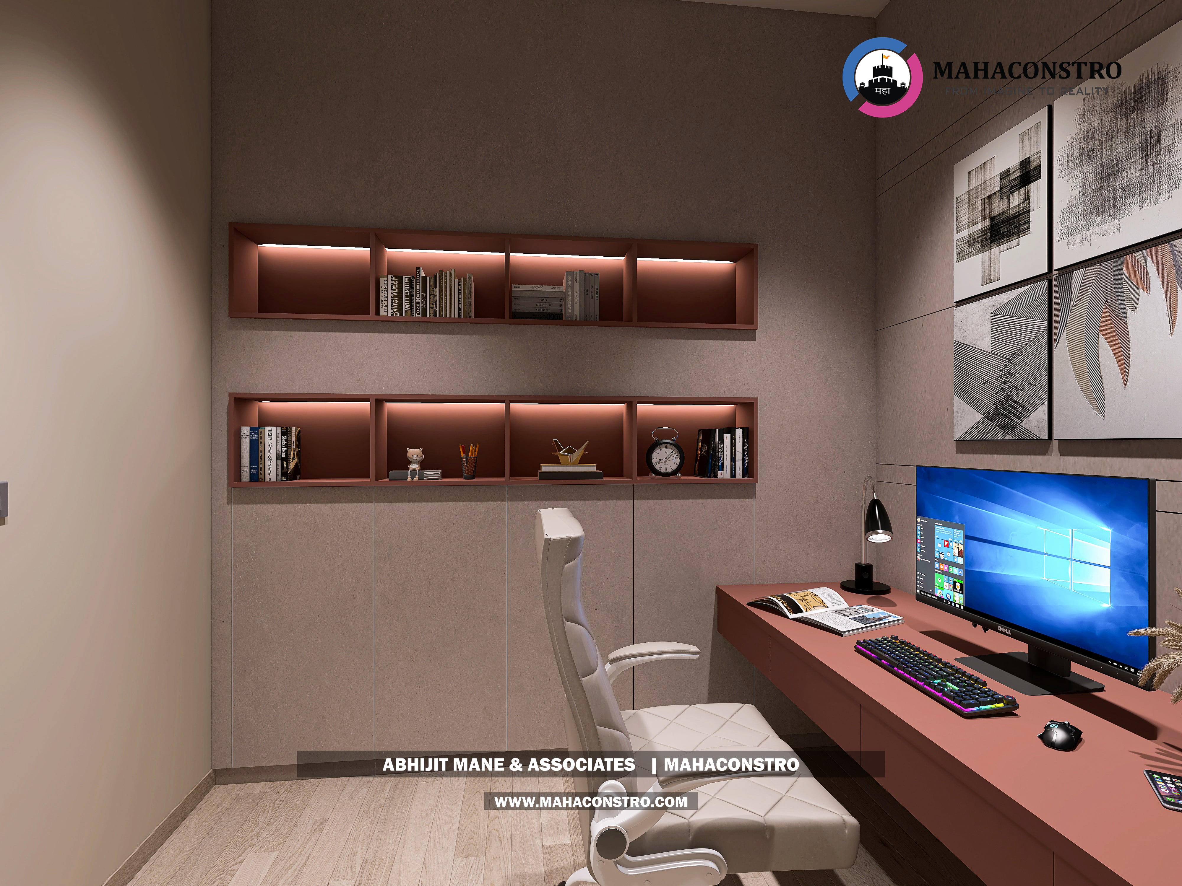 Ultra-luxury bungalow lounge in Parite, Solapur, featuring designer seating, a decorative water feature, and statement ceiling lighting by Mahaconstro Architects.