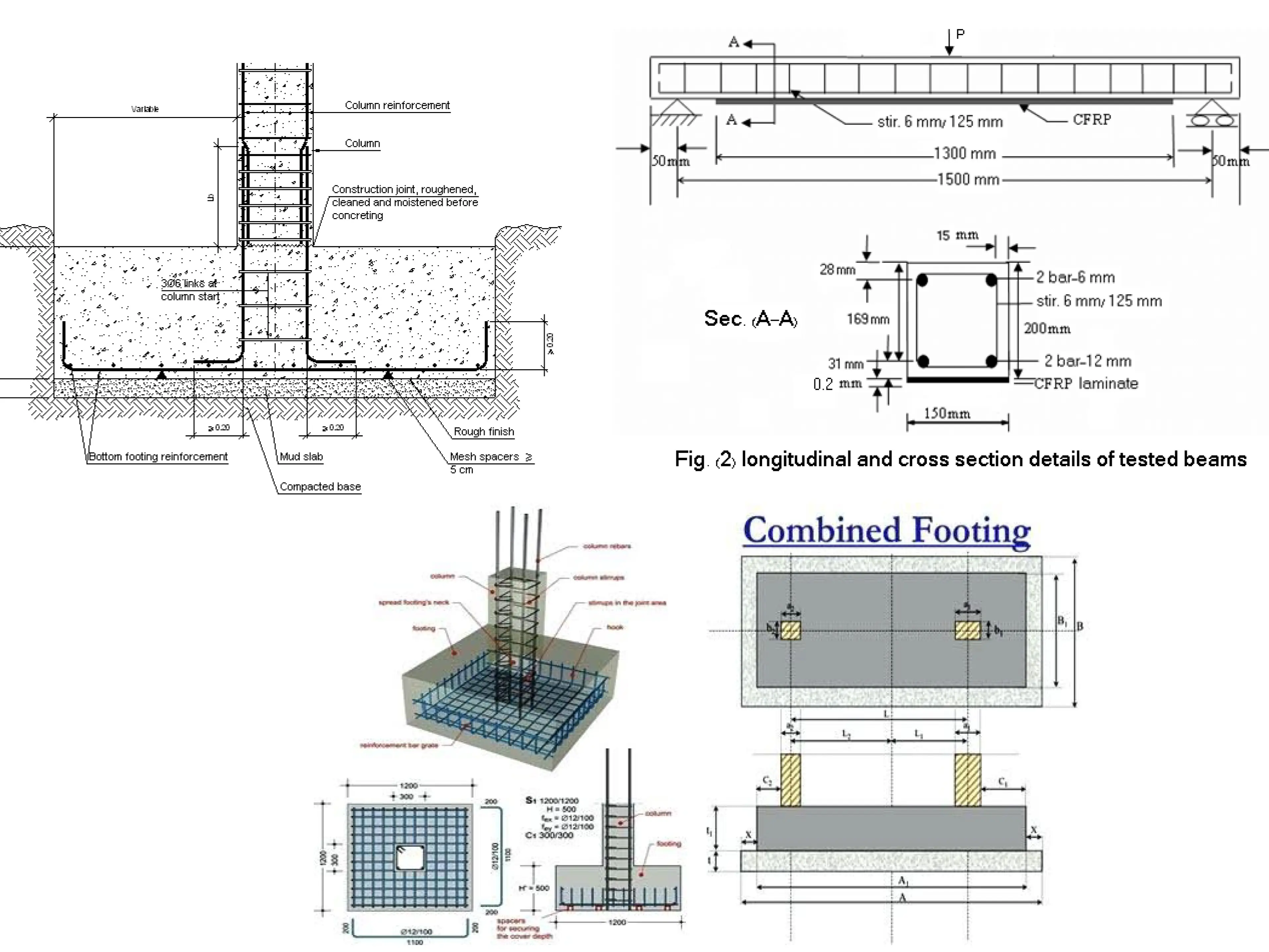 detailed structural drawing showing different structural members detail