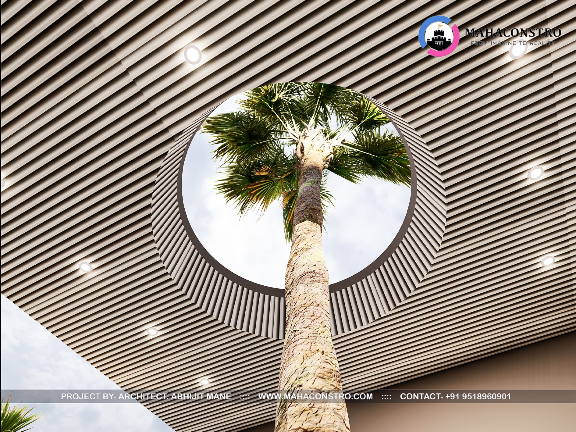 Ultra-luxury bungalow at Vrundavan Niwas featuring contemporary architecture, landscaped gardens, water features, and ambient outdoor lighting by Mahaconstro Architects